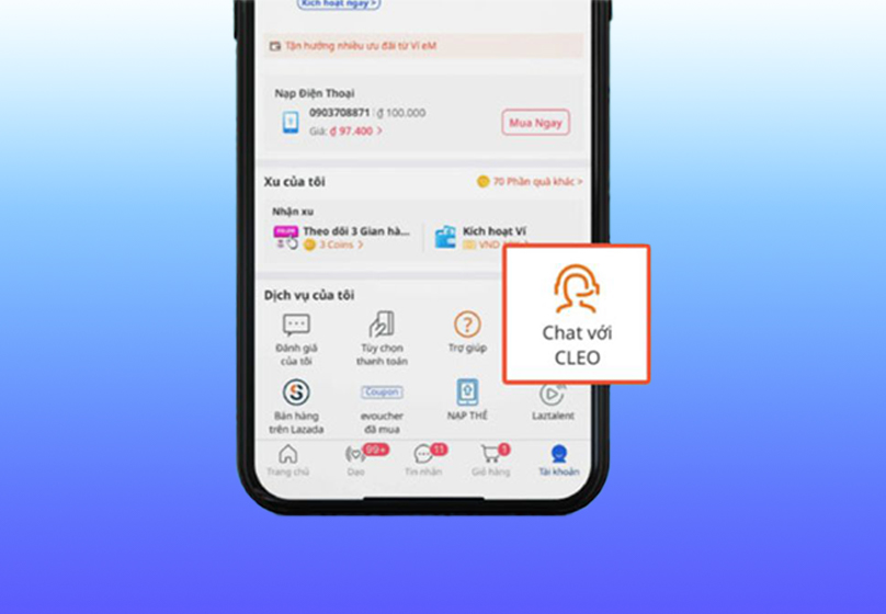 Hủy qua Chat với Lazada