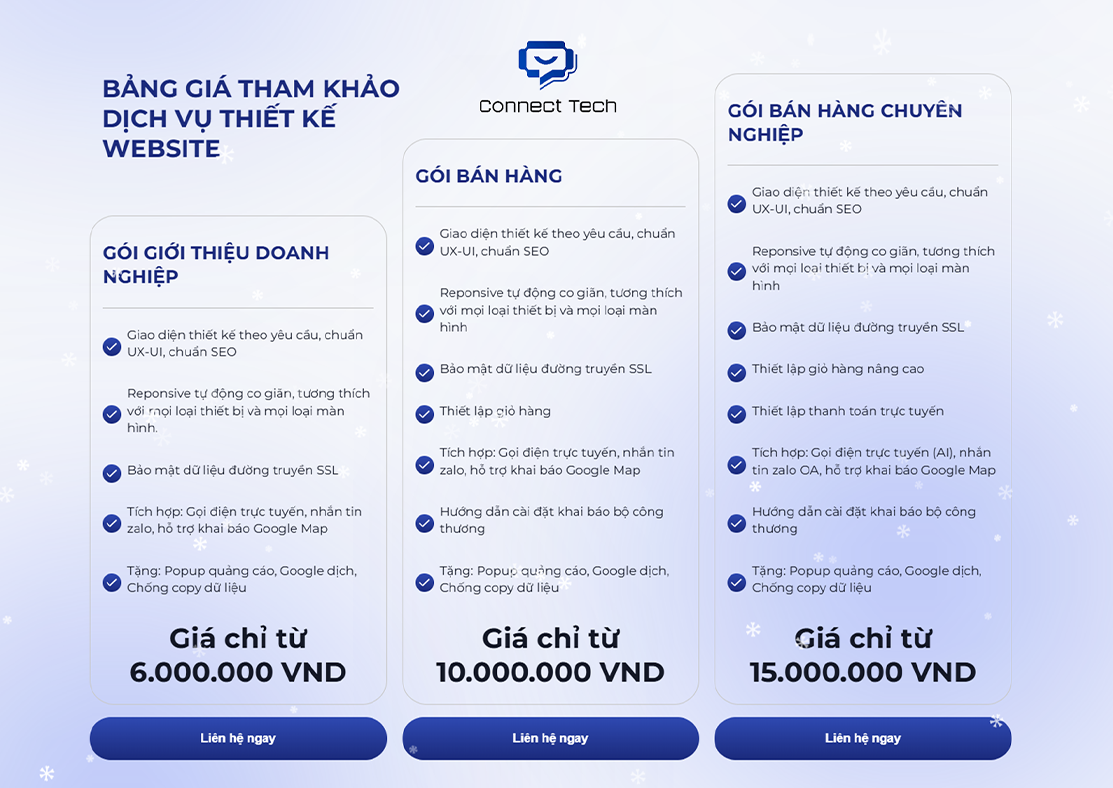 Bảng Báo Giá Thiết Kế Website Cần Thơ Chi Tiết