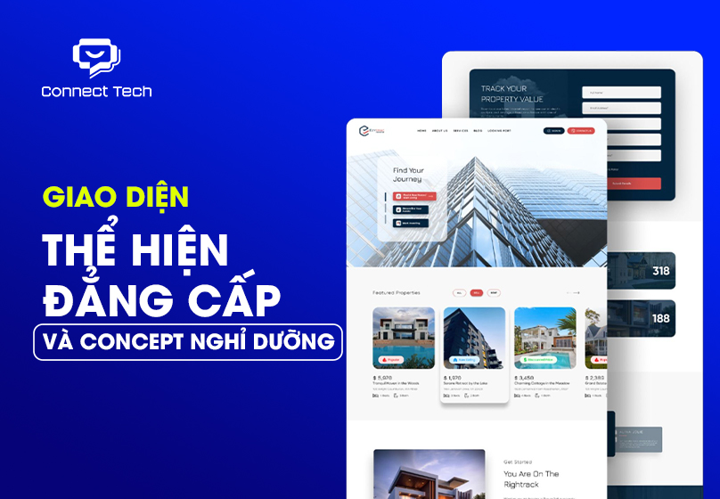 Giao diện thiết kế website resort thể hiện đẳng cấp và concept nghỉ dưỡng