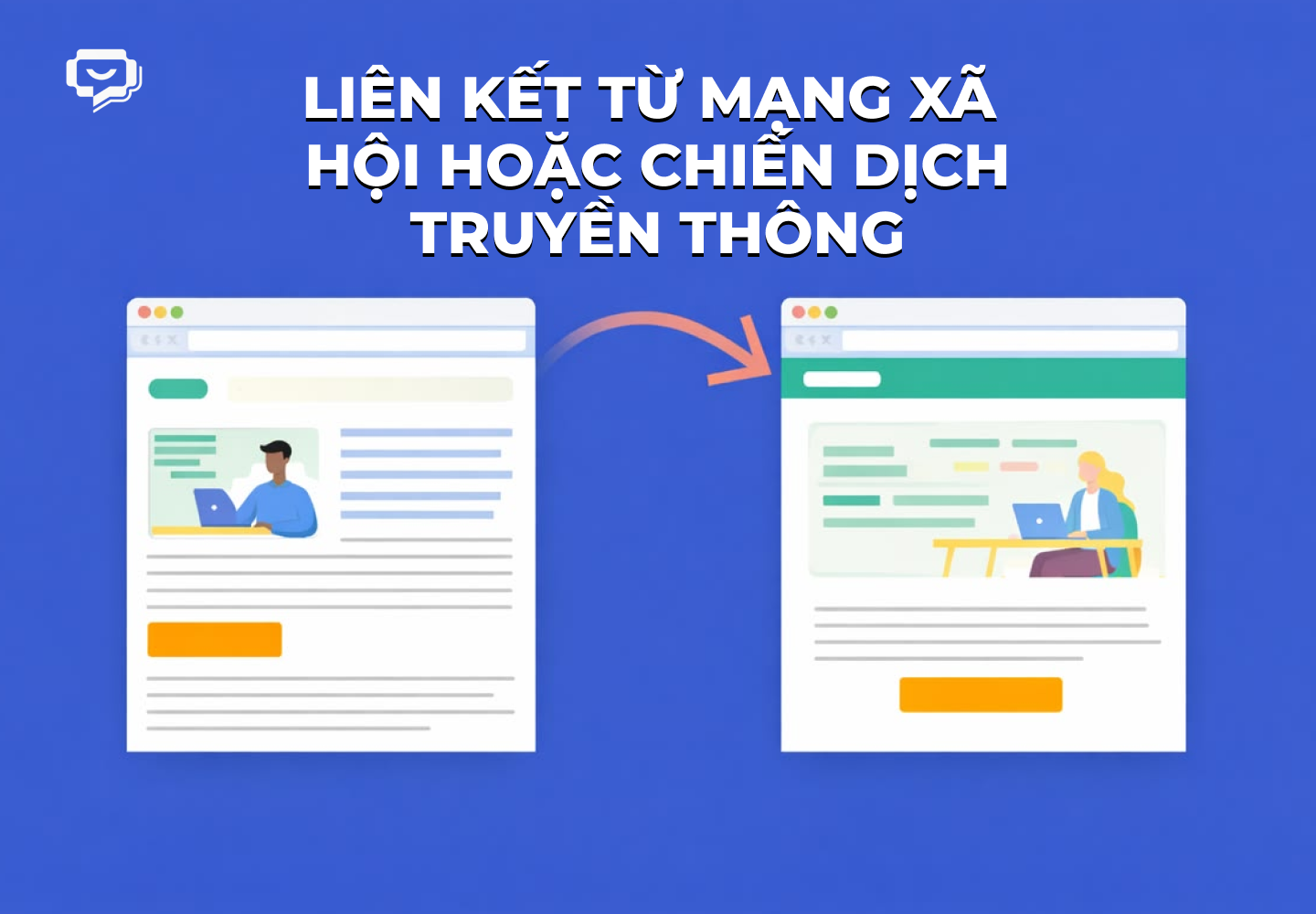 landing page Liên kết từ mạng xã hội 