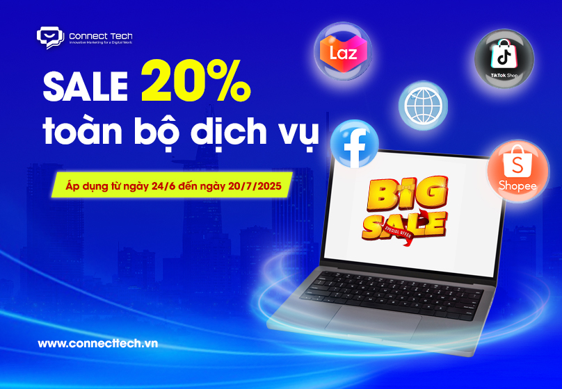 Connect Tech ưu đãi sale 20% toàn bộ dịch vụ