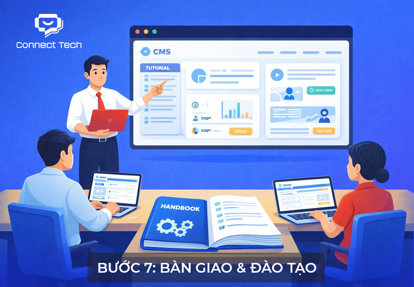 Bàn Giao & Đào Tạo khi thiết kế website trường học 