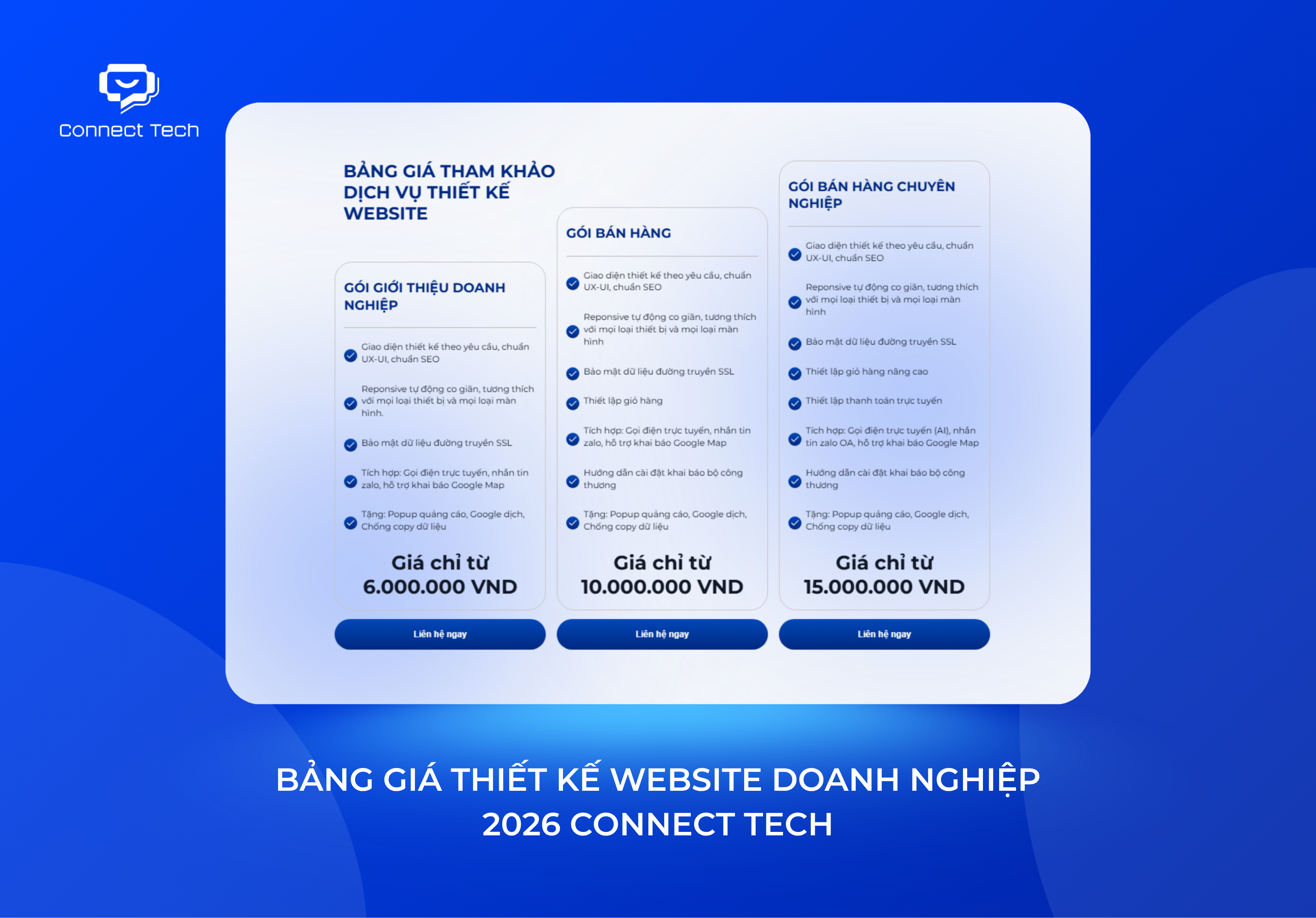 Corporate website design pricing at Connect Tech