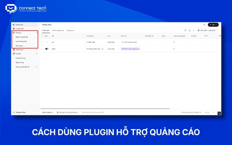 Giao diện quản lý chiến dịch trong ChatGPT Ads Manager