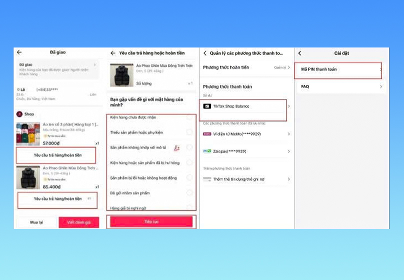 Cách nhận hoàn tiền vào TikTok Shop Balance