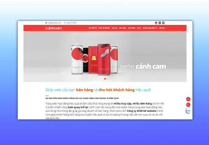 Dịch vụ thiết kế website của Cánh Cam