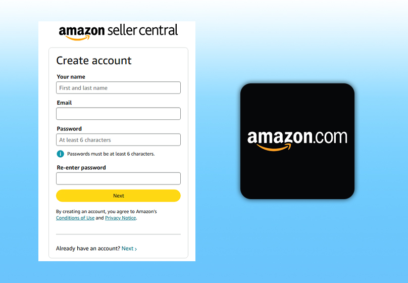 Điền thông tin đăng ký tài khoản bán hàng amazon