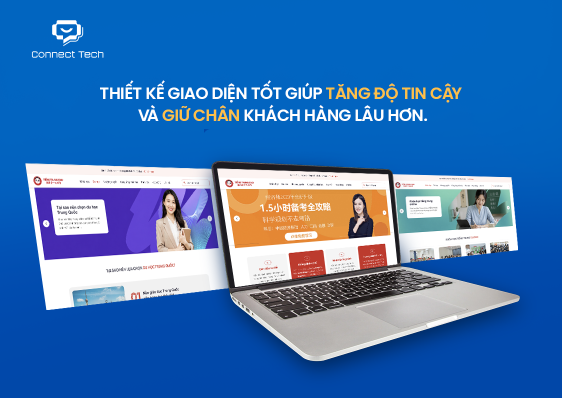 Thiết kế giao diện tốt giúp tăng độ tin cậy và giữ chân khách hàng lâu hơn