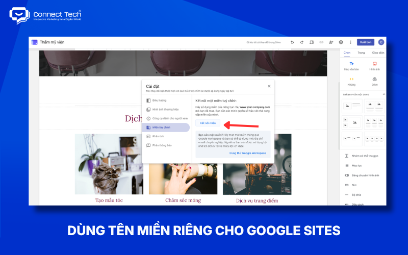 Cách dùng tên miền riêng cho Google Sites