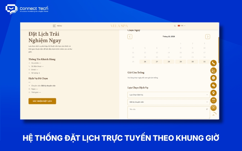 Hệ thống đặt lịch trực tuyến theo khung giờ