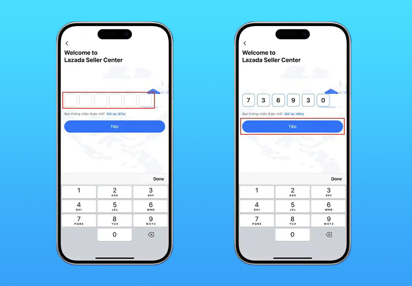 tài khoản lazada seller center bằng điện thoại