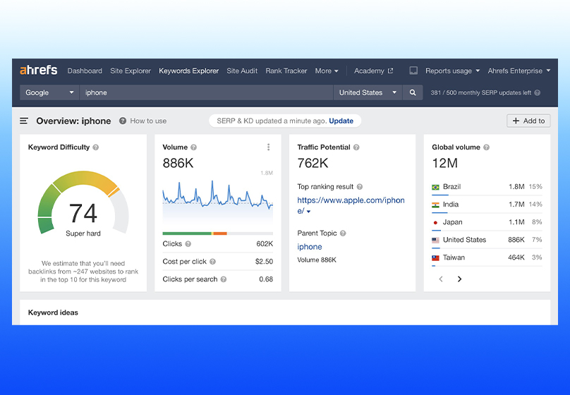 Kiểm tra Pagerank thông qua Ahref