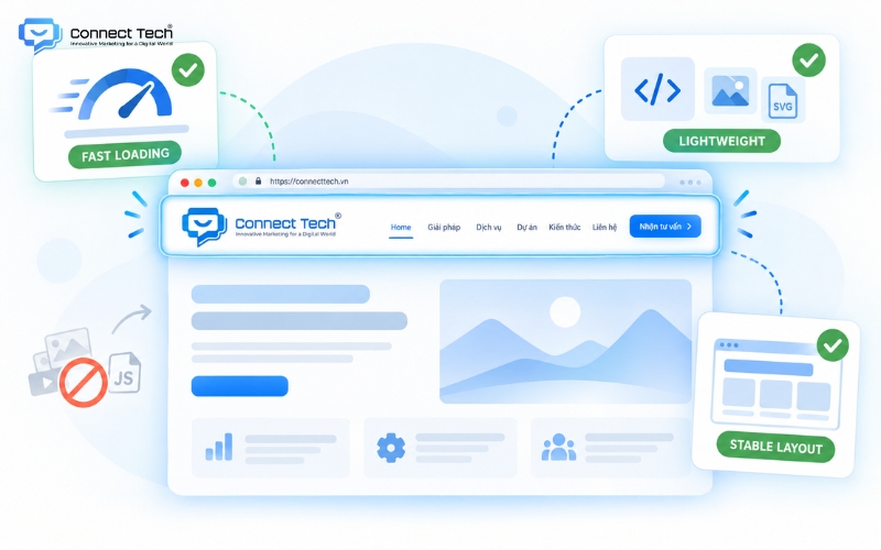 Technical considerations and page loading speed in design header