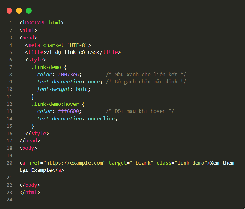 Làm đẹp thẻ a với CSS cơ bản