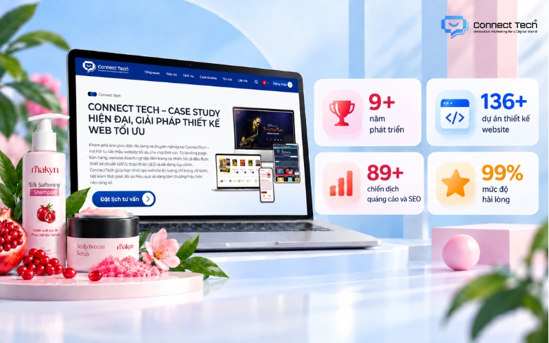 chọn dịch vụ thiết kế website mỹ phẩm Connect Tech