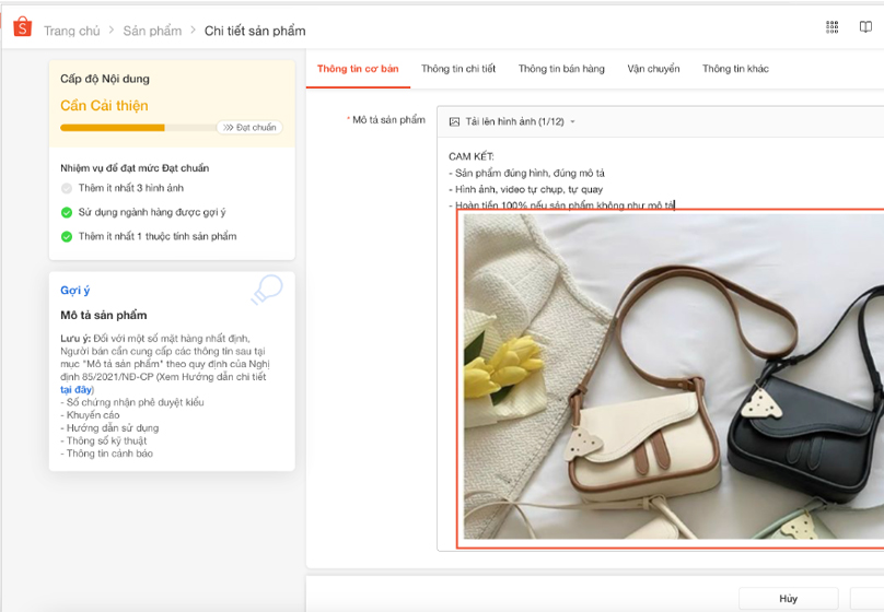 Shopee duyệt sản phẩm trong bao lâu