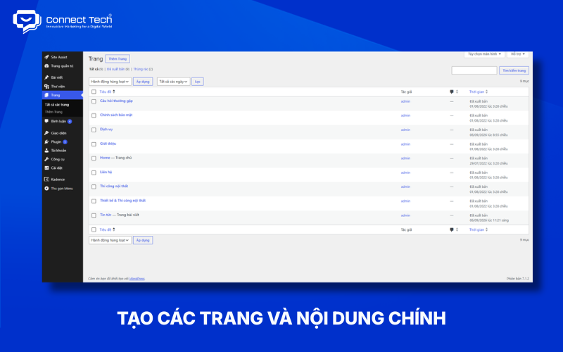 Create the Main Pages and Content