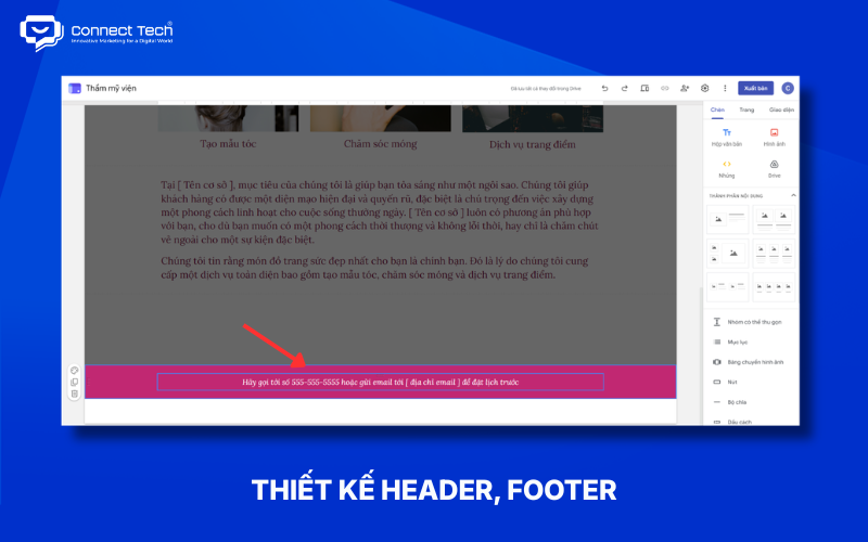 Thiết kế Header, Footer và nhận diện thương hiệu