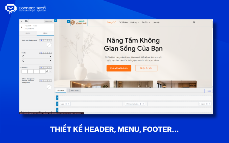 Design the Header, Menu, Footer, and Navigation