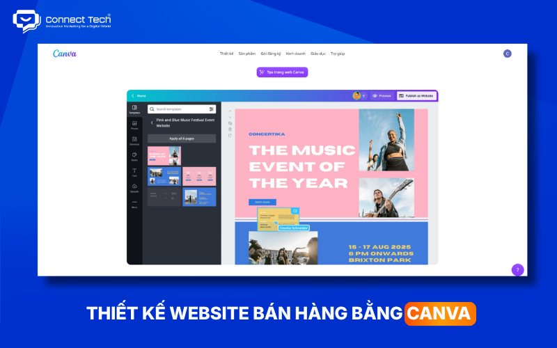 Thiết kế website bán hàng bằng Canva