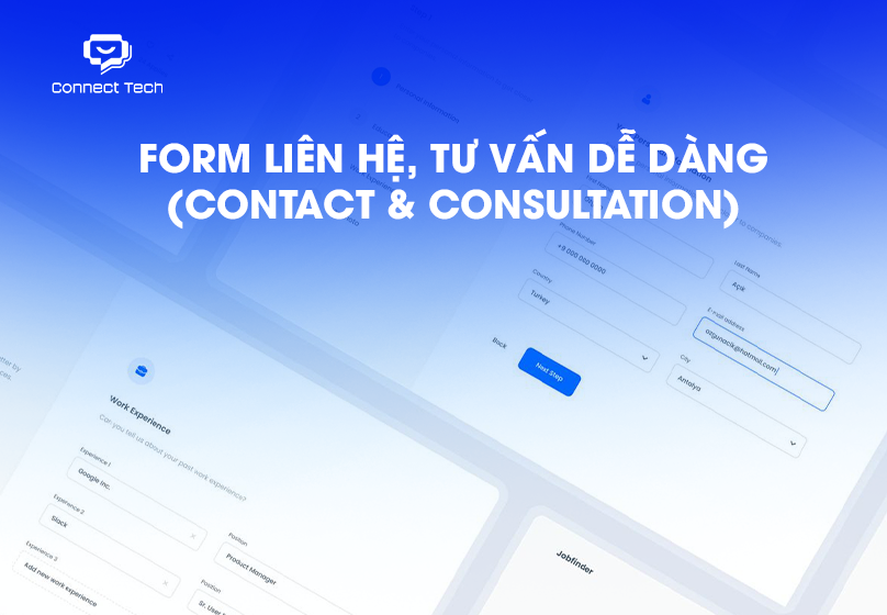 Thiết kế website kiến trúc có form liên hệ