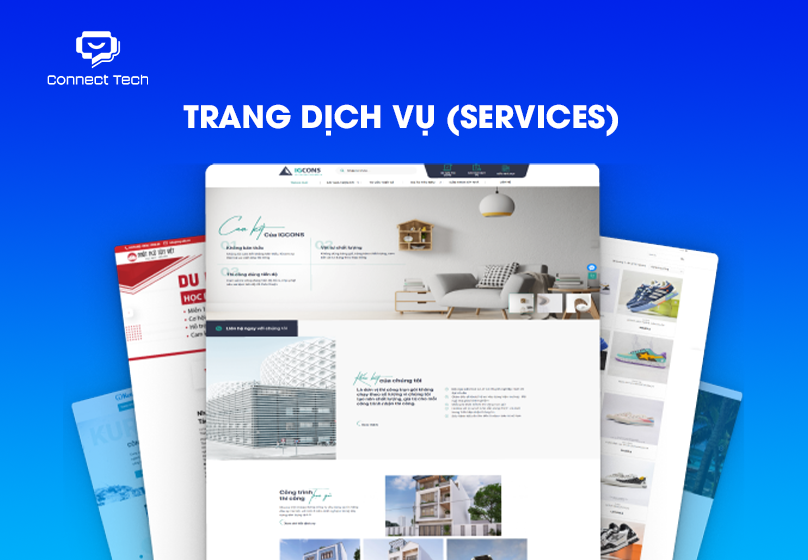 Thiết kế website kiến trúc có trang dịch vụ 