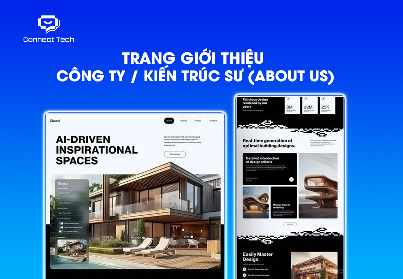 Thiết kế website kiến trúc có Trang Giới Thiệu Công Ty 