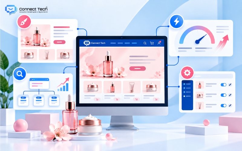 tiêu chuẩn thiết kế website mỹ phẩm tại Connect Tech