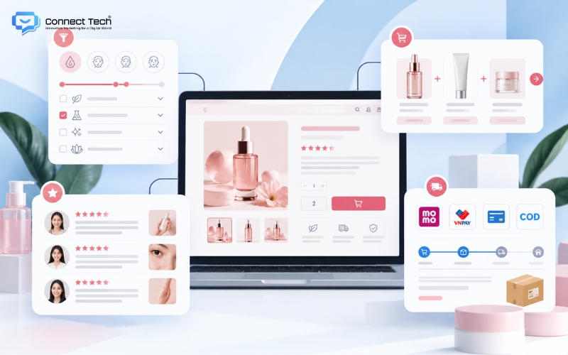 những tính năng cần có của website mỹ phẩm
