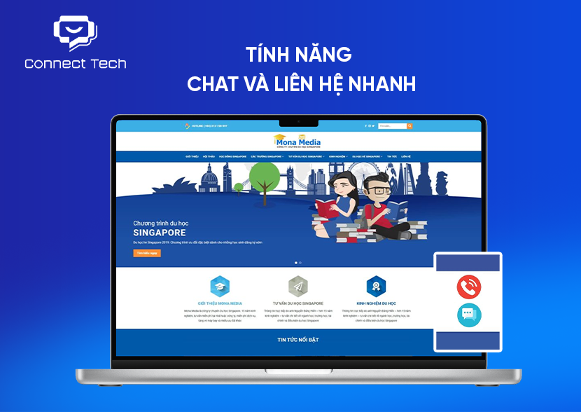 Tính năng chat và liên hệ nhanh