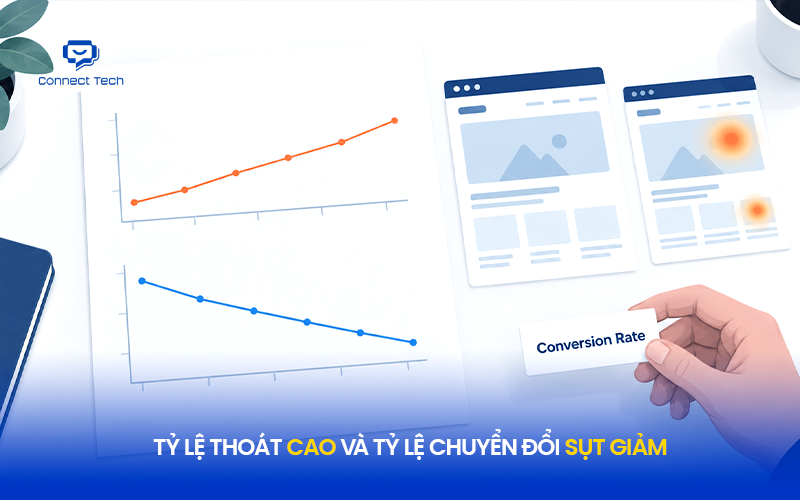 Tỷ lệ thoát cao và tỷ lệ chuyển đổi sụt giảm