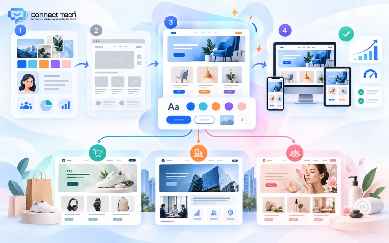 quy trình ứng dụng visual design trong xây dựng website đa ngành