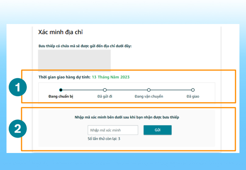 Xác minh địa chỉ Postcard OTP