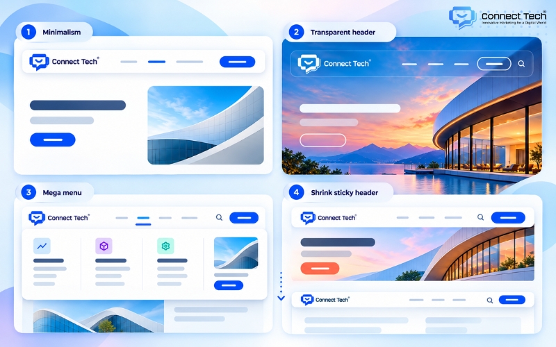 Popular website header trends